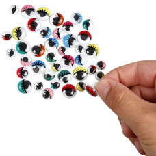 OCCHI MOBILI ADESIVI COLORATI ASSORTITI 8-12MM CF.300 PEZZI