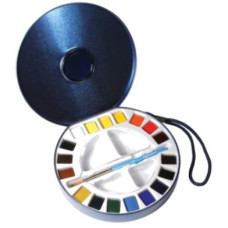 ACQUERELLI SUPERFINI AQUAFINE SCATOLA IN METALLO 18PZ CON PENNELLO E TAVOLOZZA
