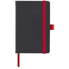 AGENDA 2027 GIORNALIERA MAIORI BLACK COLOR 9X14 CM CON ELASTICO ROSSO