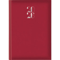 Agenda media 2026 giornaliera quadretti 15x21 cm a5 rosso