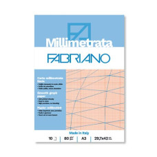 FABRIANO - BLOCCO CARTA MILLIMETRATA A3 10FG