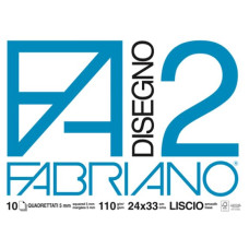 FABRIANO ALBUM DISEGNO F2 24X33 10FG PUNTO METALLICO QUADRETTO 5MM