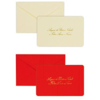 Busta e cartoncino auguri natale rosso/camoscio 16x11 mm conf. 50 pezzi