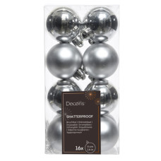 PALLINE DI NATALE 4 CM INFRANGIBILI ARGENTO - CONFEZIONE 16 PEZZI PALLINE DI NATALE 4 CM INFRANGIBILI ARGENTO - CONFEZIONE 16 PEZZI
