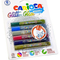 Carioca colla glitter mix esp. 6 blister da 6 tubetti 10.5 ml. colori ass.