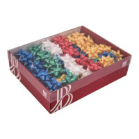 Fiocchi per pacchi regalo liscia natale diametro 6cm xmas conf.100 coccarde - colore assortito.