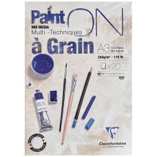CLAIREFONTAINE PAINT'ON A GRAIN A4 20FF. 250GR. BIANCO GRANA FINE/RUVIDA CONF 4 ALBUM