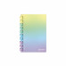 ESPOSITORE 12 BLOCCHI QUADERNO RAINBOW PASTEL CON ANELLI IN SILICONE – 120 FOGLI, ECO-FRIENDLY