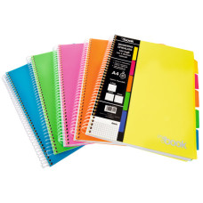 MAXI QUADERNO SPIRALATO CON DIVISORI FORMATO A4 100FF. 80GR. A RIGHE.