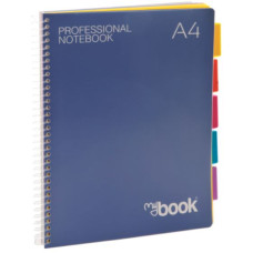 MAXI QUADERNO A4 SPIRALE CON DIVISORI RIPOSIZIONABILI RIGHE E QUADRETTI 125 FOGLI