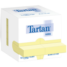 FOGLIETTI RIPOSIZIONABILI TARTAN™ NOTES 51X38 MM GIALLO - CONF. 12 BLOCCHETTI DA 100 FF