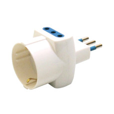 ADATTATORE DI RETE TRIPLO E PRESA SCHUKO BIANCO MKC CON 2 PRESE 10A 492518070