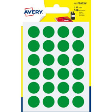 ETICHETTE ROTONDE COLORATE AVERY VERDE Ø 15 MM - 24 ET/FOGLIO - SCRIVIBILI A MANO - BUSTINA DA 7 FOGLI - PSA15V