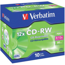 CD-RW VERBATIM 12X 700 MB CONF. 10 PEZZI - 43148 CD-RW VERBATIM 12X 700 MB CONF. 10 PEZZI - 43148