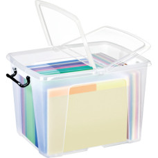 CONTENITORE CON DOPPIO COPERCHIO IN PPL 40 L STRATA RICICLABILE IMPILABILE TRASPARENTE - 2006740110