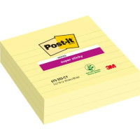 Foglietti riposizionabili post-it® super sticky xl a righe 10x10 cm 70 ff giallo canary™ conf. da 3 - 675-ss3-cy-eu