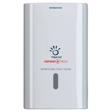 DISPENSER ANTIBATTERICO PER CARTA IGIENICA INTERFOGLIATA DEFEND TECH - 26,5X16,5X13,5 CM PAPERNET BIANCO