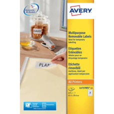 ETICHETTE BIANCHE RIMOVIBILI AVERY 17,8X10 MM - 270 ET/FOGLIO - STAMPANTI LASER/INKJET CONF. 25 FOGLI L4730REV-25