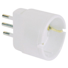 ADATTATORE DI RETE SPINA 2P+T 16A PRESA SCHUKO MKC BIANCO 492517923