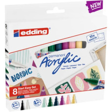 MARCATORI ACRILICI START EASY SET - PUNTE TONDE ASSORTITE EDDING ASSORTITI 8 COLORI - 4-SES8N