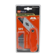 CUTTER PIEGHEVOLE EMI A LAMA TRAPEZOIDALE 59X18 MM CON 5 LAME DI RICAMBIO - 8103812