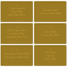 BIGLIETTI NATALIZI IN VASSOIO - 9X14 CM CONF. 6 PEZZI BIEMBI ORO BBE202C75