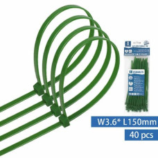 FASCETTE FERMACAVO IN NYLON 3,6X150 MM - CONF. 40 PEZZI - AIGOSTAR VERDE 189280