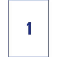 ETICHETTE PERMANENTI POLIESTERE BIANCHE AVERY 210X297 MM - 1 ET/FOGLIO - STAMPANTI INKJET - CF. 10 FOGLI J4775-10