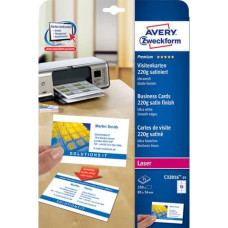 BIGLIETTI DA VISITA PERSONALIZZABILI AVERY QUICK&CLEAN™ 85X54 MM 10/FOGLIO SATINATI - LASER - CF. 25 FF C32016-25