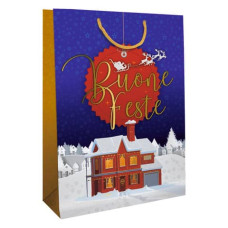 SHOPPER NATALIZIA ''BUONE FESTE'' - BIEMBI 25,5X32,5X13,5 CM - CONF. 6 PEZZI - BXS202P11C