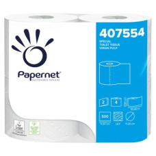 CARTA IGIENICA MICROINCOLLATA PAPERNET 500 STRAPPI - 2 VELI CONF. 4 PEZZI - 407554