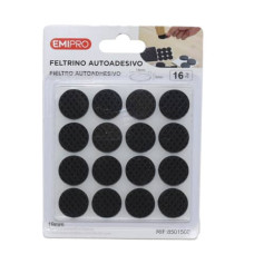 FELTRINO ADESIVO TONDO EMI Ø 19 MM - NERO - CONF. DA 16 PEZZI - 8501500 FELTRINO ADESIVO TONDO EMI Ø 19 MM - NERO - CONF. DA 16 PEZZI - 8501500