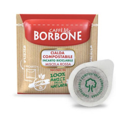CAFFè IN CIALDA COMPOSTABILE ESE 44 MM CAFFE BORBONE QUALITà ROSSA - IN CONF. DA 100 PZ - 44BRED100N