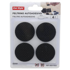 FELTRINO ADESIVO TONDO EMI Ø 40 MM - NERO - CONF. DA 4 PEZZI - 8501502 FELTRINO ADESIVO TONDO EMI Ø 40 MM - NERO - CONF. DA 4 PEZZI - 8501502