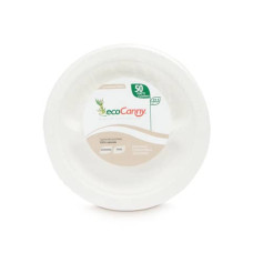 PIATTI A 2 SCOMPARTI BIOCOMPOSTABILI ECOCANNY PARTY BIANCO Ø225X22 MM CONF. 50 PZ - ECO‐008CA