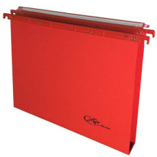 CARTELLE SOSPESE ORIZZONTALI PER CASSETTI JOKER INTERASSE 39 CM - FONDO A U 3 CM ROSSO - CONFEZIONE 25 PEZZI