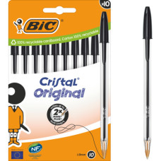 PENNA A SFERA BIC CRISTAL ORIGINAL 1 MM NERO - CONF. 10 PEZZI PENNA A SFERA BIC CRISTAL ORIGINAL 1 MM NERO - CONF. 10 PEZZI