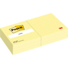 FOGLIETTI POST-IT® NOTES A RIGHE GIALLO CANARY™ CONF. 6 BLOCCHETTI DA 100 FF - 630-6PK