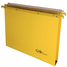 CARTELLE SOSPESE ORIZZONTALI PER CASSETTI JOKER INTERASSE 39 CM - FONDO A U 3 CM GIALLO - CONFEZIONE 25 PEZZI