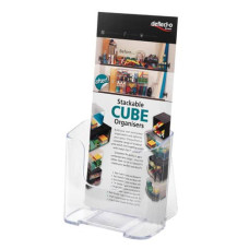 PORTASTAMPATI DA BANCO DEFLECTO 1/3 DI A4 IN POLISTIRENE CON FORO PER ANCORAGGIO A PARETE TRASPARENTE - 77501