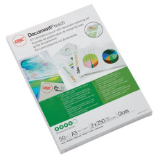 POUCHES PER PLASTIFICATRICI A CALDO GBC 2X250 µM FINITURA LUCIDA FORMATO BIGLIETTI DA VISITA CONF. DA 50 GBC