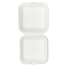 CONTENITORI HAMBURGER IN BAGASSA SBIANCATA FERRARI BIO CONF. 100 PZ 150X150X80 MM - FBIO23