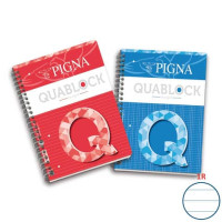 Blocco spiralato 120 fogli Pigna quablock a 4 fori a4 1r 02000011r