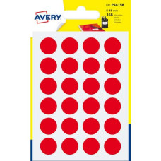 ETICHETTE ROTONDE COLORATE AVERY ROSSO Ø 15 MM - 24 ET/FOGLIO - SCRIVIBILI A MANO - BUSTINA DA 7 FOGLI - PSA15R