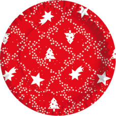 PIATTI PIANI IN CARTA FIBRA VERGINE DOPLA RED XMAS Ø 180 MM - CONFEZIONE DA 10 PEZZI - 11817 PIATTI PIANI IN CARTA FIBRA VERGINE DOPLA RED XMAS Ø 180 MM - CONFEZIONE DA 10 PEZZI - 11817
