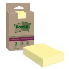 FOGLIETTI POST-IT® SUPER STICKY IN CARTA RICICLATA A L A RIGHE 102X152 MM 45 FOGLI/BLOCCHETTO CONF. 4 PZ  CANARY