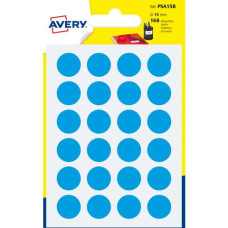 ETICHETTE ROTONDE COLORATE AVERY BLU Ø 15 MM - 24 ET/FOGLIO - SCRIVIBILI A MANO - BUSTINA DA 7 FOGLI - PSA15B