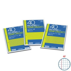 RICAMBI RINFORZATI BLASETTI IN CARTA BIANCA USOMANO CON 4 FORI RINFORZATI IN PLASTICA 80 G/M² A4 4F  CONF.40 - 2349