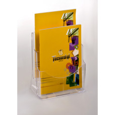 PORTA BROCHURE/CATALOGHI DA BANCO IN PS TRASPARENTE TECNOSTYL A4 CON DUE TASCHE - LH002