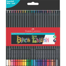 MATITE COLORATE FABER-CASTELL BLACK EDITION - COLORI ASSORTITI ASTUCCIO IN CARTONE CONF. 24 PEZZI